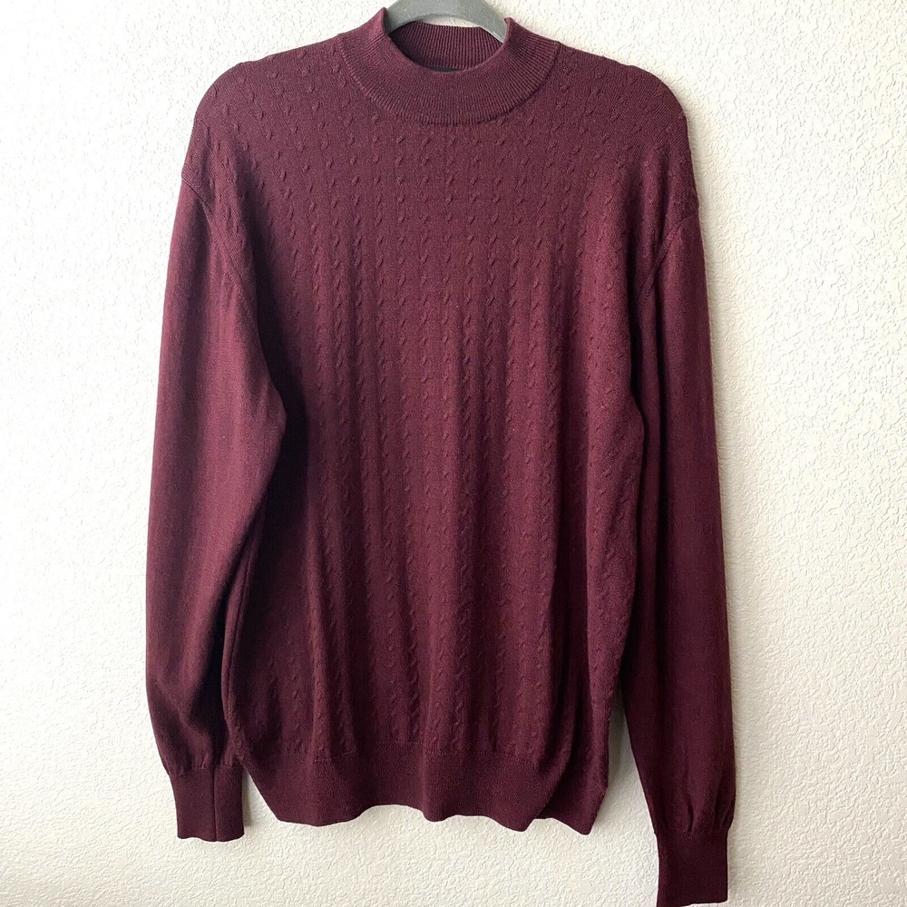 Metropolitan View Mens Sweater Size XL Italy Red 100% Virgin Wool Pullover